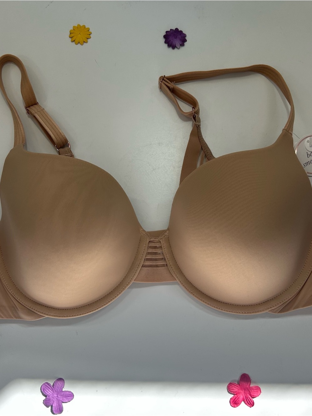 Le Mystere Tan Back Smoothing Padded Underwire Bra 38B NWT